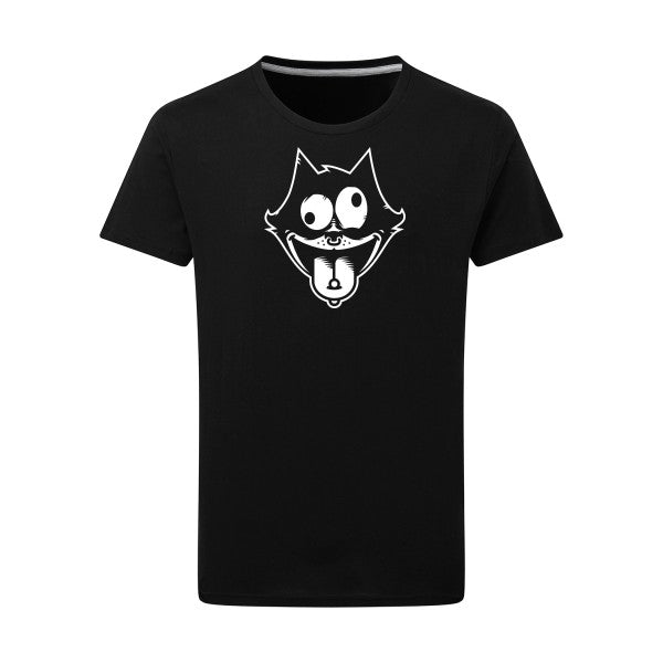 Freak the cat ! Blanc -Flex Blanc sur T-shirt SG  Dark Black  4XL