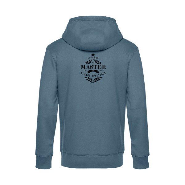 Master-en-glande-appliquee sweat shirt original nordic blue flex Noir impression Dos