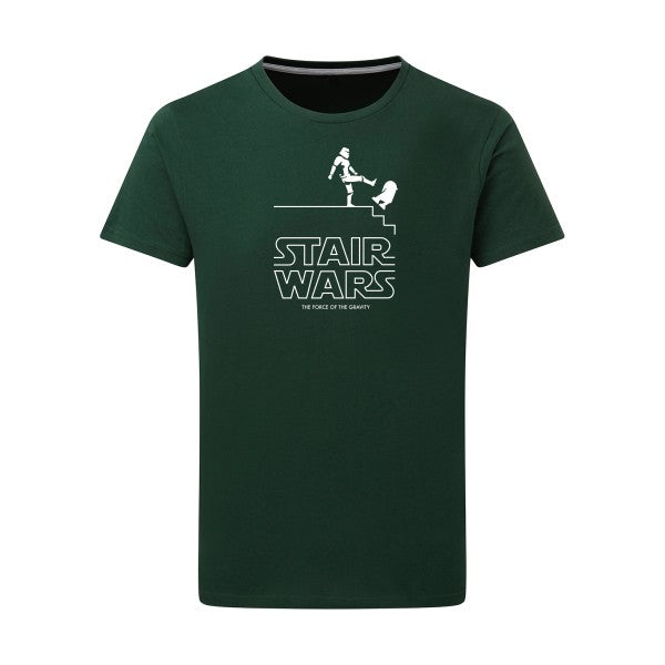 STAIR WARS Blanc -Flex Blanc sur T-shirt SG  Bottle Green  2XL