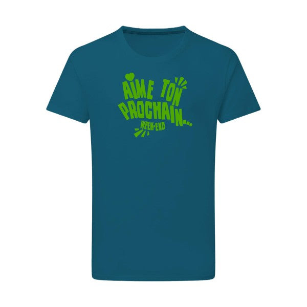 Aime ton prochain ! vert pomme -Flex vert pomme sur T-shirt SG  Petrol  2XL