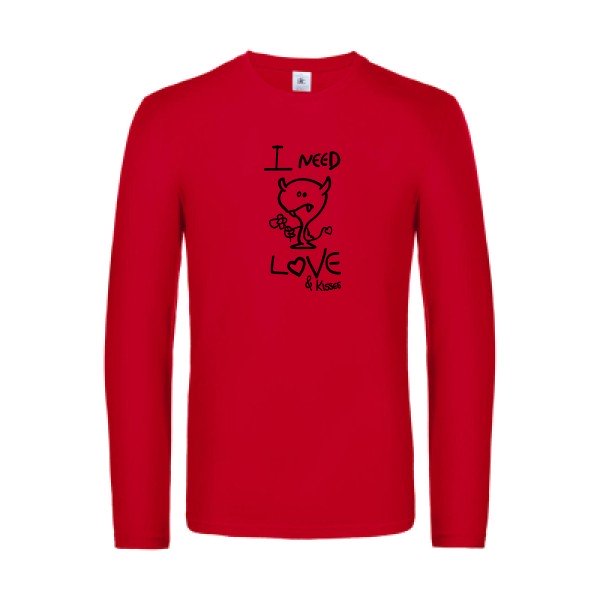 lover - t shirt- manches- longues- original- humour- Red impression Face
