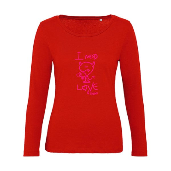 LOVER Rose Fluo |   T shirt manches longues femme|100% bio