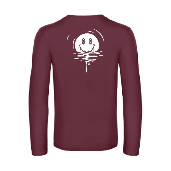 sun smile - t shirt- manches- longues- original- humour- Burgundy impression Dos