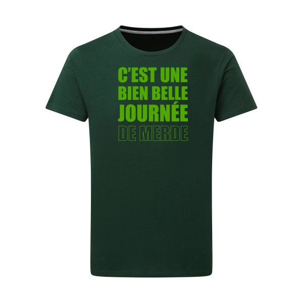 Journée de m... vert pomme -Flex vert pomme sur T-shirt SG  Bottle Green  2XL