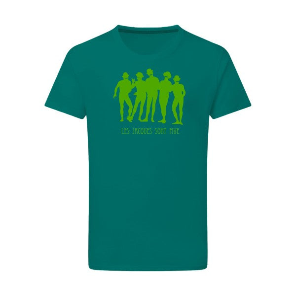 Les Jacques sont Five vert pomme -Flex vert pomme sur T-shirt SG  Emerald Green  2XL