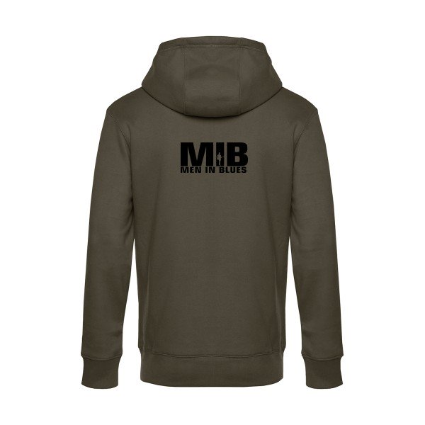 Men-in-blues sweat shirt original Khaki flex Noir impression Dos