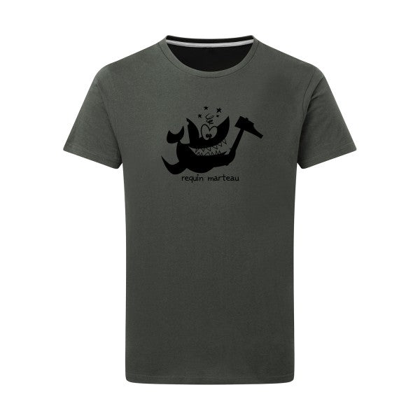 Requin marteau noir -Flex noir sur T-shirt SG  Charcoal  5XL