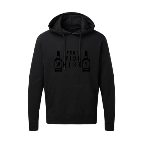 VENI VIDI WHISKY |Sweat  capuche humoristique noir 