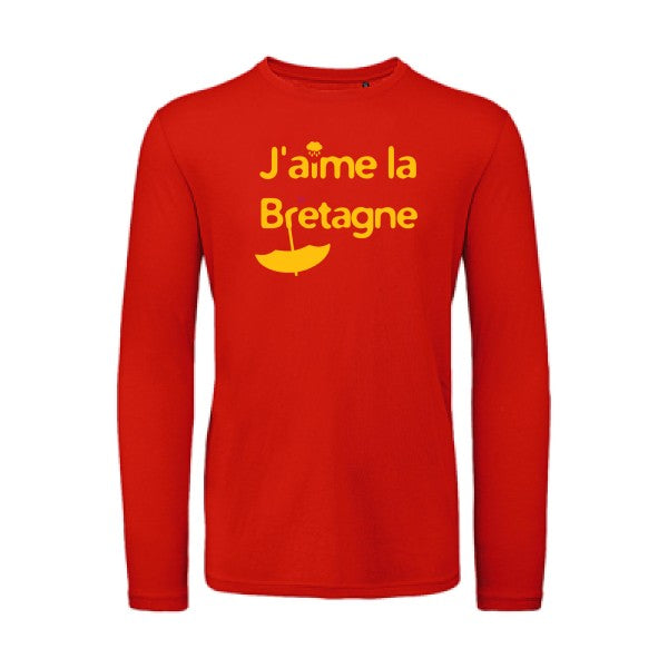 J'aime la Bretagne jaune Or |T-shirt bio manches longues