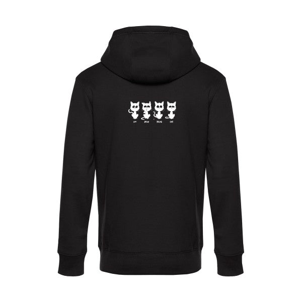 un-deux-trois-cat sweat shirt original Black flex Blanc impression Dos