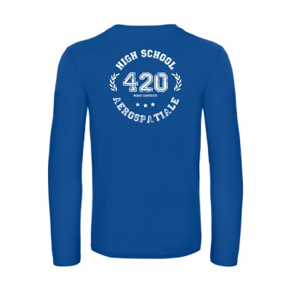 very high school - t shirt- manches- longues- original- humour- Royal Blue impression Dos