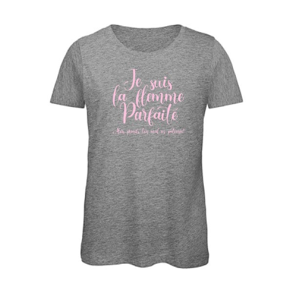 T shirt humour bio femme   femme bio|La flemme parfaite Rose 