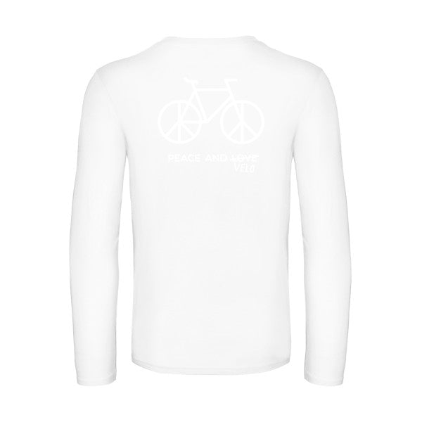 peace and velo - t shirt- manches- longues- original- humour- White impression Dos
