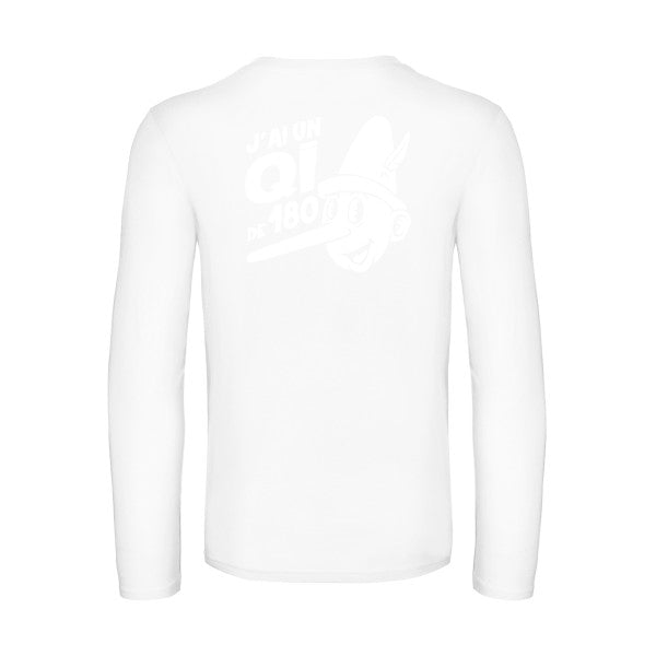 quotient intellectuel - t shirt- manches- longues- original- humour- White impression Dos