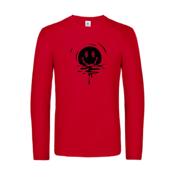 sun smile - t shirt- manches- longues- original- humour- Red impression Face