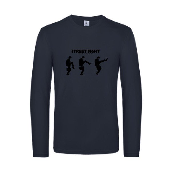 british fight - t shirt- manches- longues- original- humour- Navy impression Face