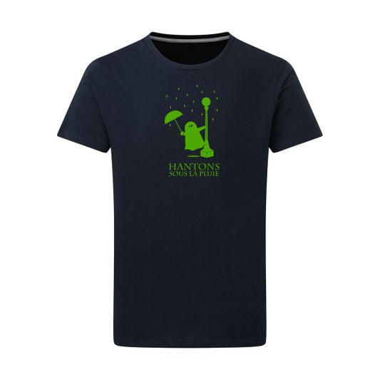 Hantons sous la pluie vert pomme -Flex vert pomme sur T-shirt SG  Navy  5XL