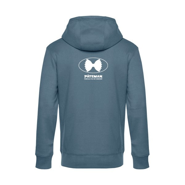 PATEMAN sweat shirt original nordic blue flex Blanc impression Dos