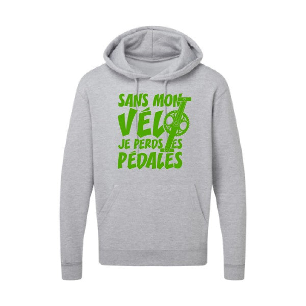 Sans mon vélo, je perds les pédales ! |Sweat  capuche humoristique Vert pomme 