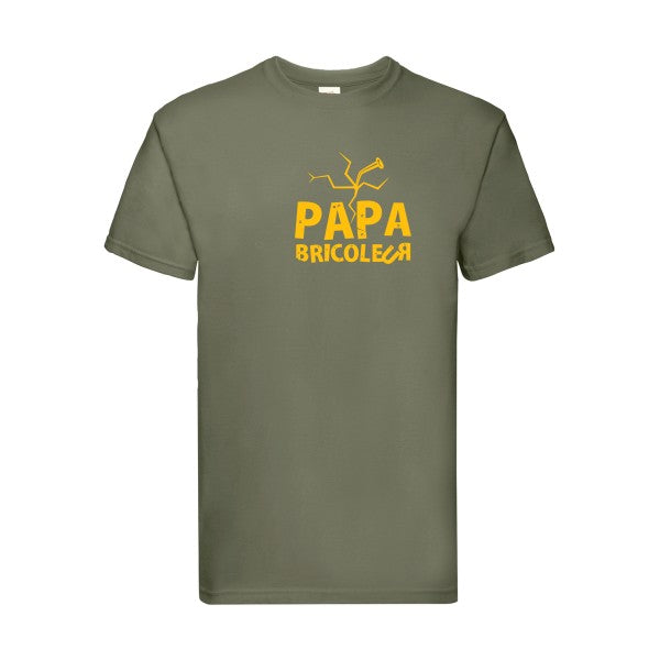 T-shirt|Papa bricoleur |flex jaune Or| Fruit of the loom 205 g 