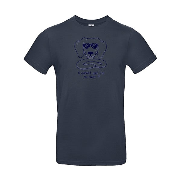 T-shirt humour original Avoir du chien T Shirt couleur Navy
