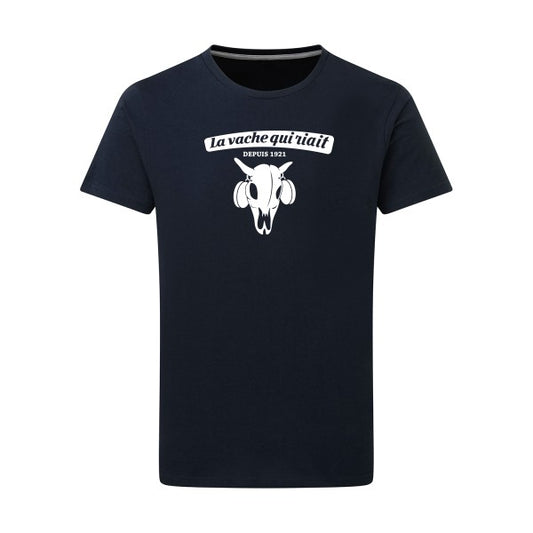 vache qui riait Blanc -Flex Blanc sur T-shirt SG  Navy  5XL