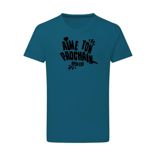 Aime ton prochain ! noir -Flex noir sur T-shirt SG  Petrol  2XL