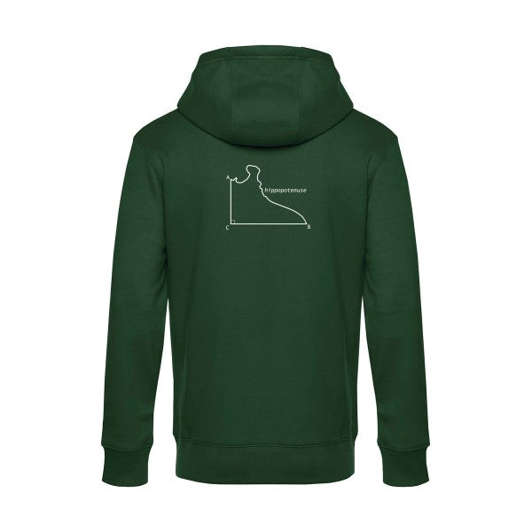 Hippopotenuse sweat shirt original Bottle Green flex Blanc impression Dos