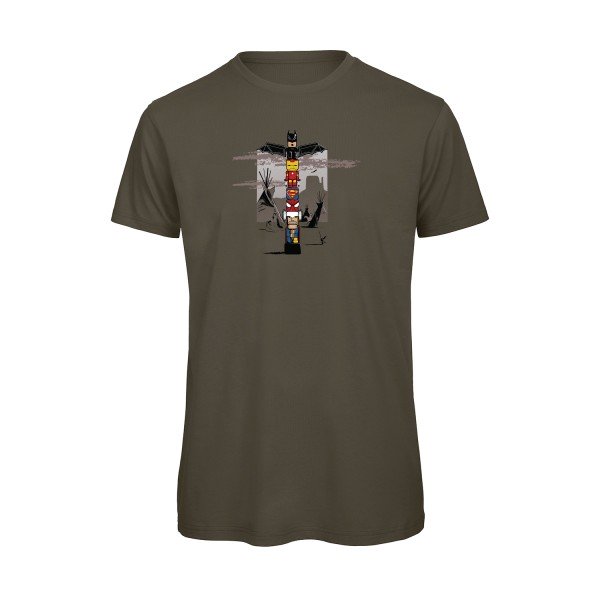 T-shirt humour original Totem T Shirt couleur Khaki Green