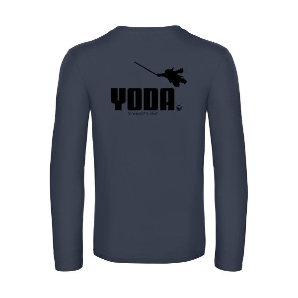 yoda - t shirt- manches- longues- original- humour- Navy impression Dos
