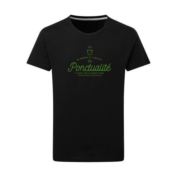 La Ponctualité vert pomme -Flex vert pomme sur T-shirt SG  Dark Black  4XL