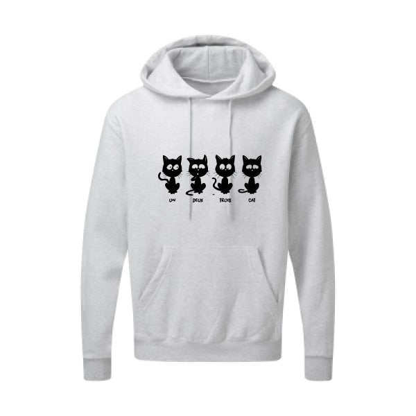 un deux trois cat Noir |Sweat capuche imprimé homme