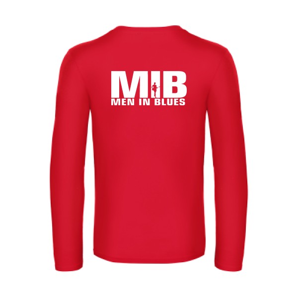 men in blues - t shirt- manches- longues- original- humour- Red impression Dos