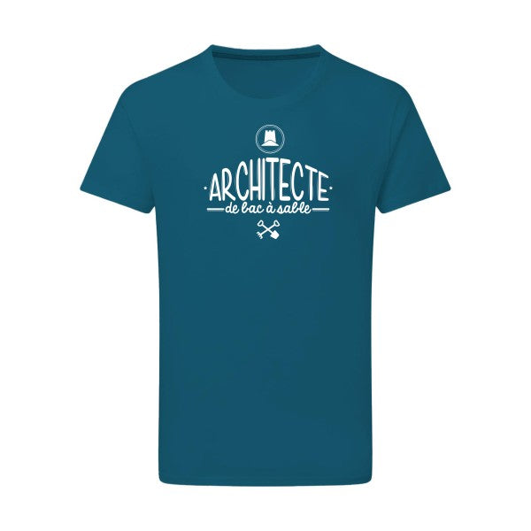 Architecte de bac à sable Blanc -Flex Blanc sur T-shirt SG  Petrol  2XL