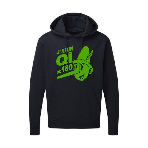 Quotient intellectuel |Sweat  capuche humoristique Vert pomme 