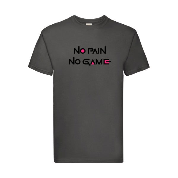 NO PAIN NO GAME  Fruit of the loom 205 g/m² T-shirt/ light graphite