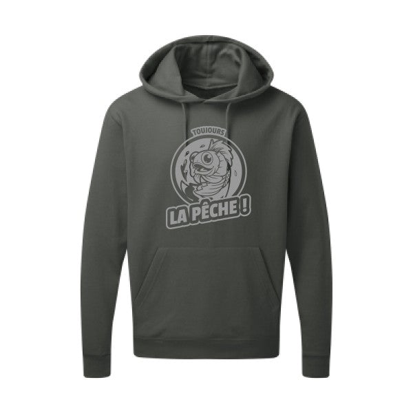 Toujours la pêche ! |Sweat  capuche humoristique Gris 