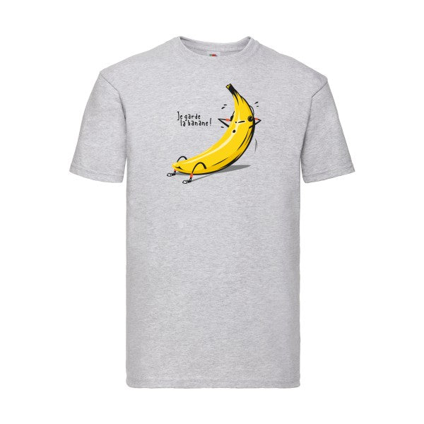 Je garde la banane ! Fruit of the loom 205 g/m² T-shirt/ heather grey