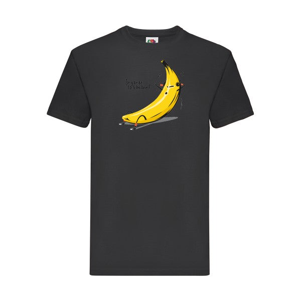 Je garde la banane ! Fruit of the loom 205 g/m² T-shirt/ noir