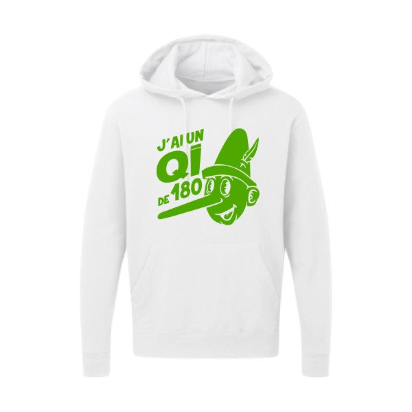 Quotient intellectuel |Sweat  capuche humoristique Vert pomme 