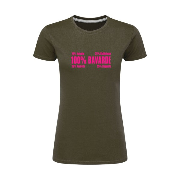 t-shirt Bavarde Rose Fluo |T shirt original femme|SG