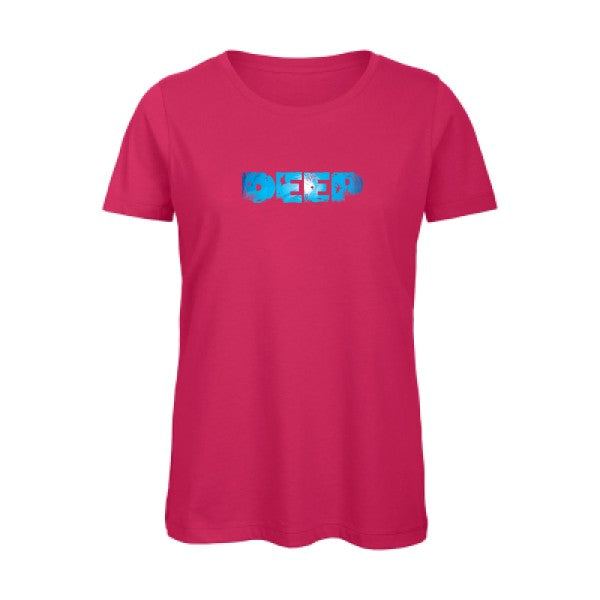 deep- - t-shirt original femme Fuchsia