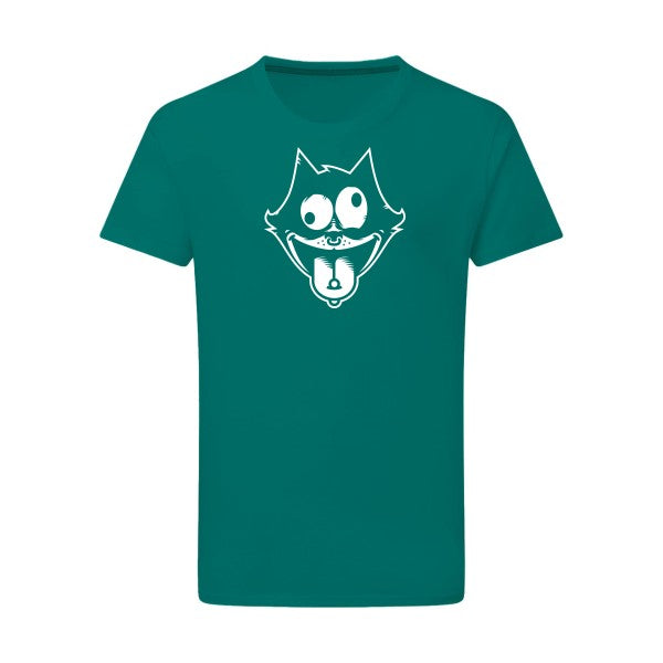 Freak the cat ! Blanc -Flex Blanc sur T-shirt SG  Emerald Green  2XL