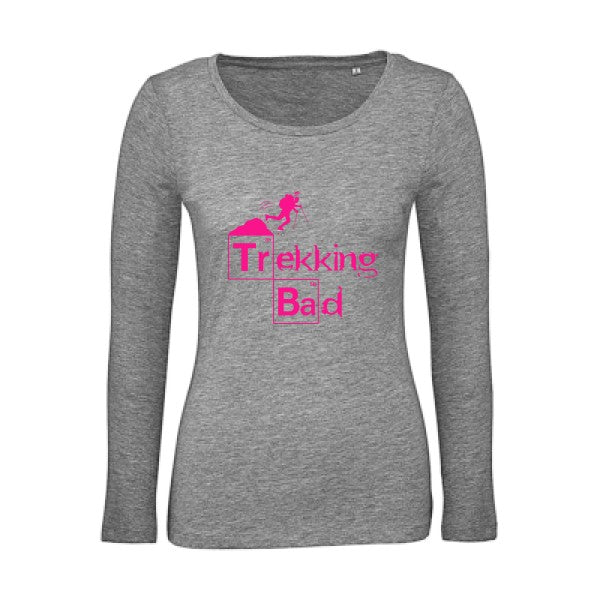 Trekking bad Rose Fluo |   T shirt manches longues femme|100% bio