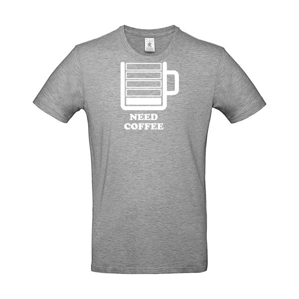 Need Coffee B&C- T-shirt E190|Sport Grey||5XL