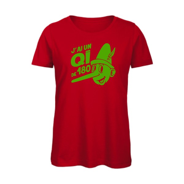 T shirt humour bio femme   femme bio|Quotient intellectuel Vert pomme 