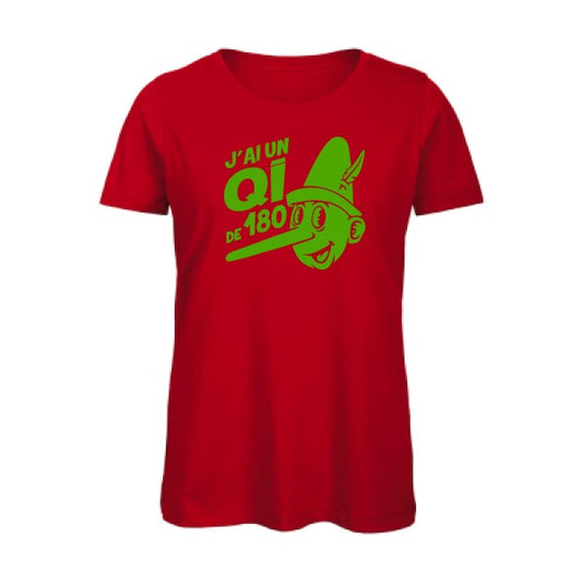 T shirt humour bio femme   femme bio|Quotient intellectuel Vert pomme 