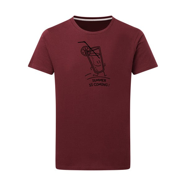 Summer is coming ! noir -Flex noir sur T-shirt SG  Burgundy  2XL