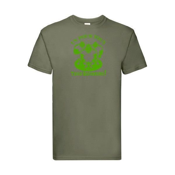 T-shirt|Un pour tous, Tous bourrins ! |Vert pomme|Fruit of the loom 205  G