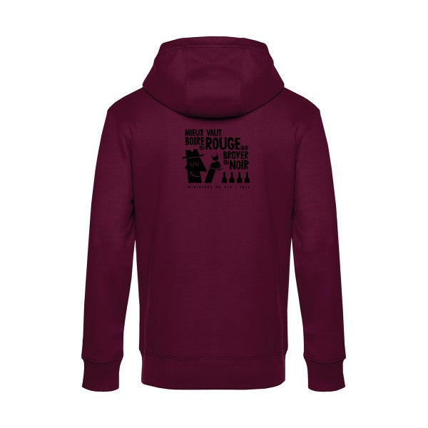 Mieux-vaut sweat shirt original Burgundy flex Noir impression Dos